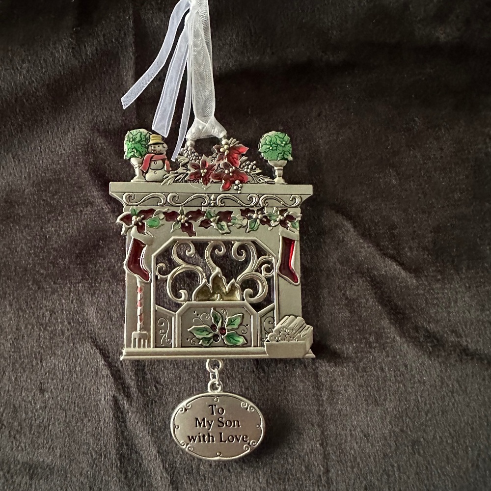Ganz pewter with enamel paint, fireplace, Ornament